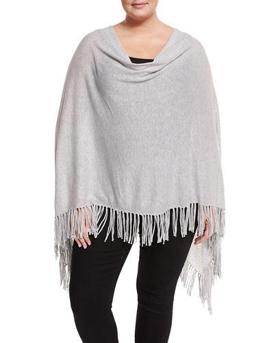 Ruana Cotton Fringed Poncho,