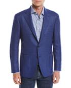 Men's Textured Solid Two-button Blazer