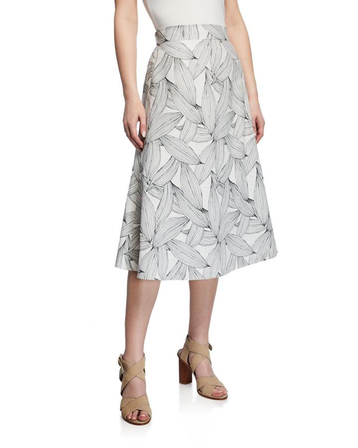 Floral-print Midi A-line