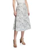 Floral-print Midi A-line