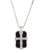 Men's London Calling Onyx Cross Double Dog Tag Necklace