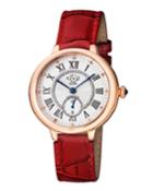 Rome 36mm Diamond Watch W/ Leather Strap, Red/rose