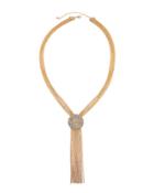 Long Tassel Y-drop Crystal Necklace