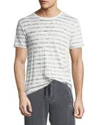 Distressed Painted-stripe T-shirt
