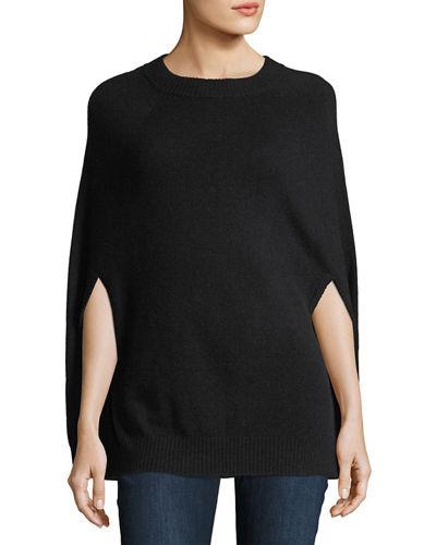 Cashmere Slit-sleeve Cape Poncho