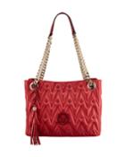 Luisa Studded Quilted Leather Shoulder Tote Bag