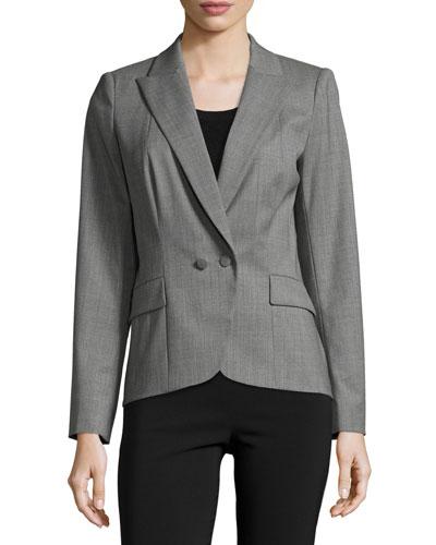 Lupita Two-button Twill Blazer, Nickel