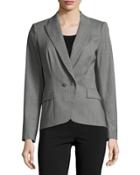 Lupita Two-button Twill Blazer, Nickel