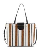 Florence Snake-embossed Striped Tote Bag