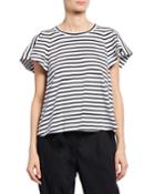 Carrie Striped Crewneck Short-sleeve Top