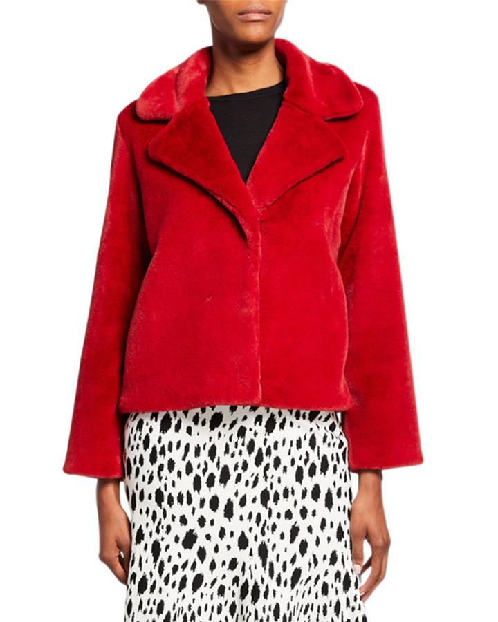 Faux Beaver Fur Short Coat With