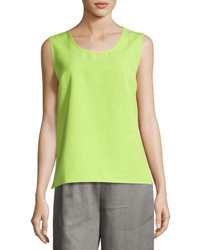 Scoop-neck Shantung Tank,