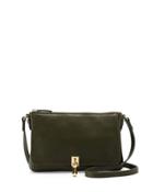 Cynnie Leather Micro Crossbody Bag, Olive