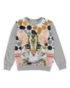 Regine Cat Face Print Sweatshirt,