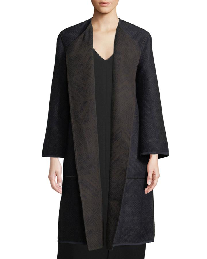 Mccall Geometric Jacquard Reversible Coat