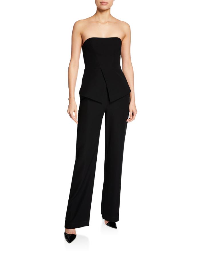 Strapless Peplum-waist Jumpsuit