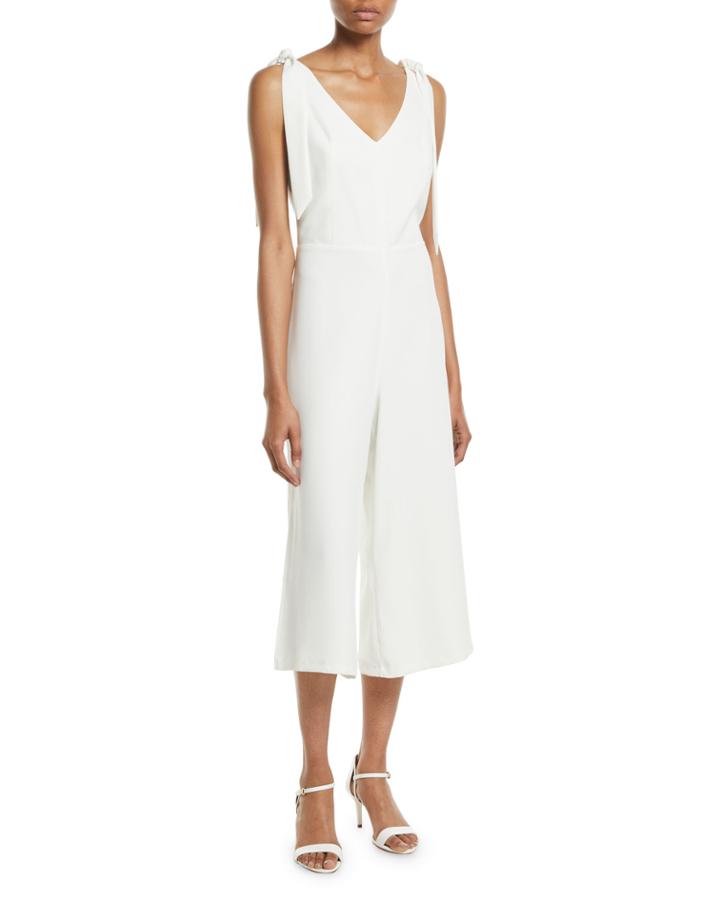 V-neck Cropped Wide-leg Jumpsuit