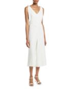 V-neck Cropped Wide-leg Jumpsuit