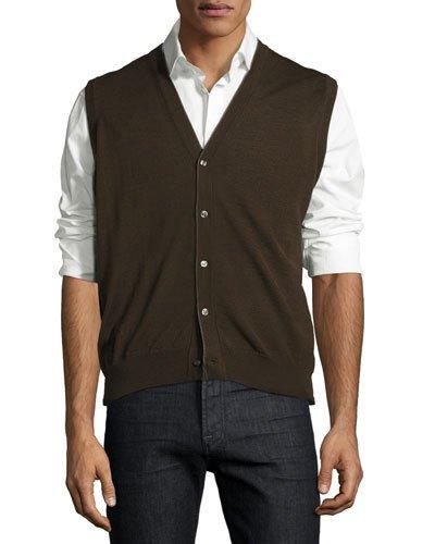 Wool-blend Plaid Sweater Vest,