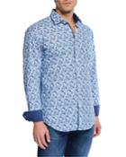 Men's Floral-print Woven Shaped-fit