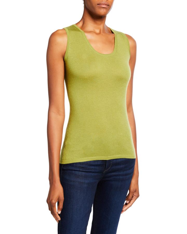 Superfine Cashmere Scoop-neck Tank