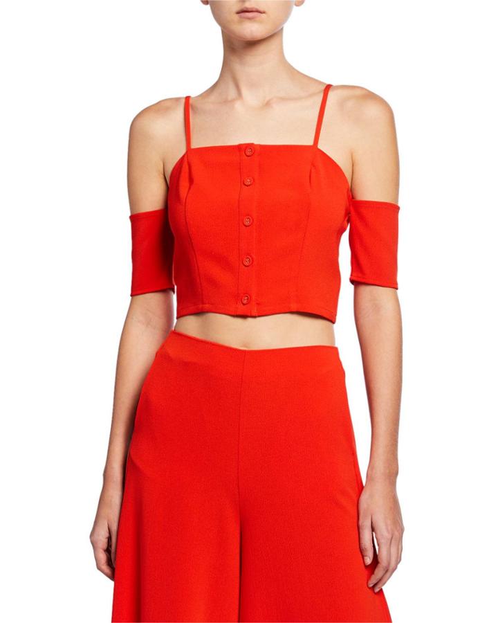 Cold-shoulder Crop Top