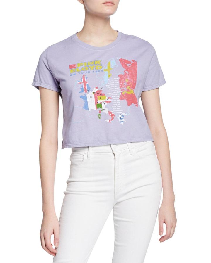 Pink Floyd Short-sleeve Graphic Crop Top