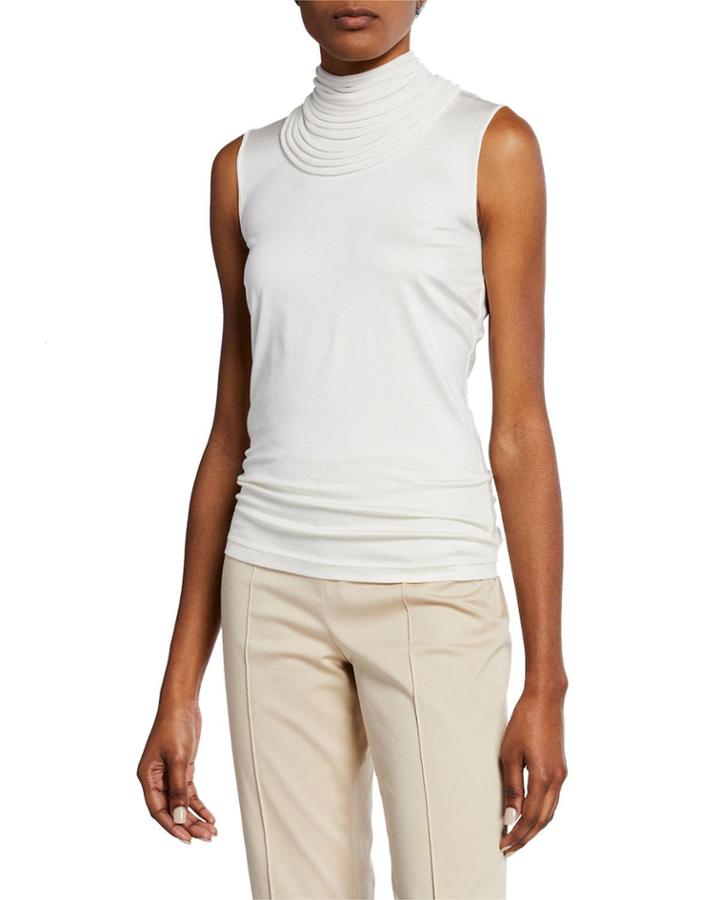Silk-blend Blouse With Removable High Neck