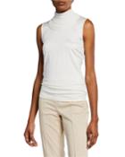 Silk-blend Blouse With Removable High Neck