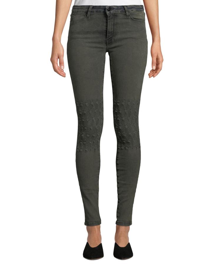 Emma Distressed Skinny Jeans, Black
