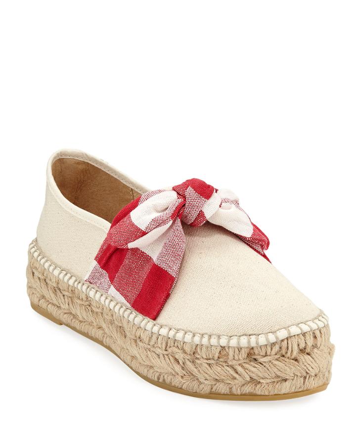 Rowan Canvas Gingham Espadrille Flats