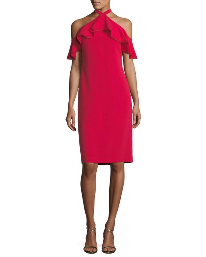 Laight Stretch-crepe Cold-shoulder Dress