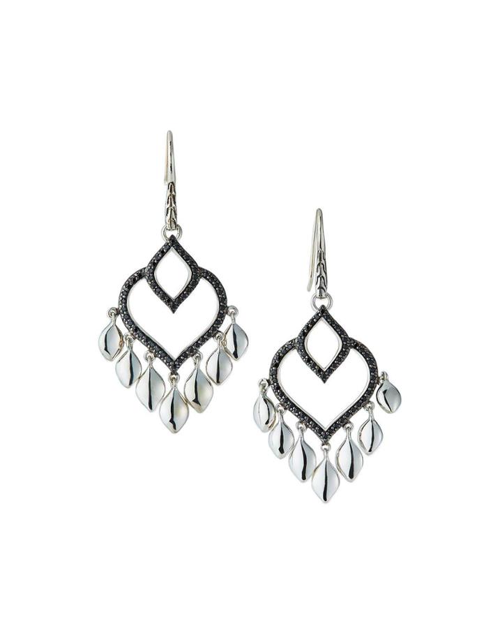 Legends Naga Black Spinel Chandelier Earrings