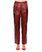 Slim-leg Ankle Pants, Navy/red