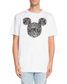 Snake-print Mickey Mouse-graphic T-shirt