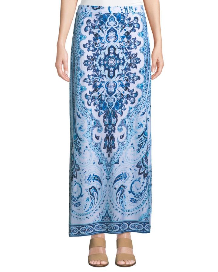 Tile-print Side-slit