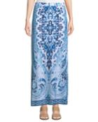 Tile-print Side-slit