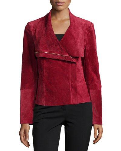 Suede Asymmetric Zip-front Jacket