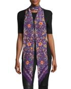Long Skinny Floral Silk