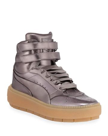 Trace Stmt Luxe Leather Metallic High-top Platform