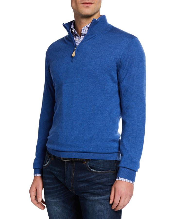 Men's Cashmere/silk Quarter-zip