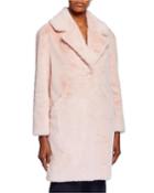 Plush Faux Fur Coat, Pink