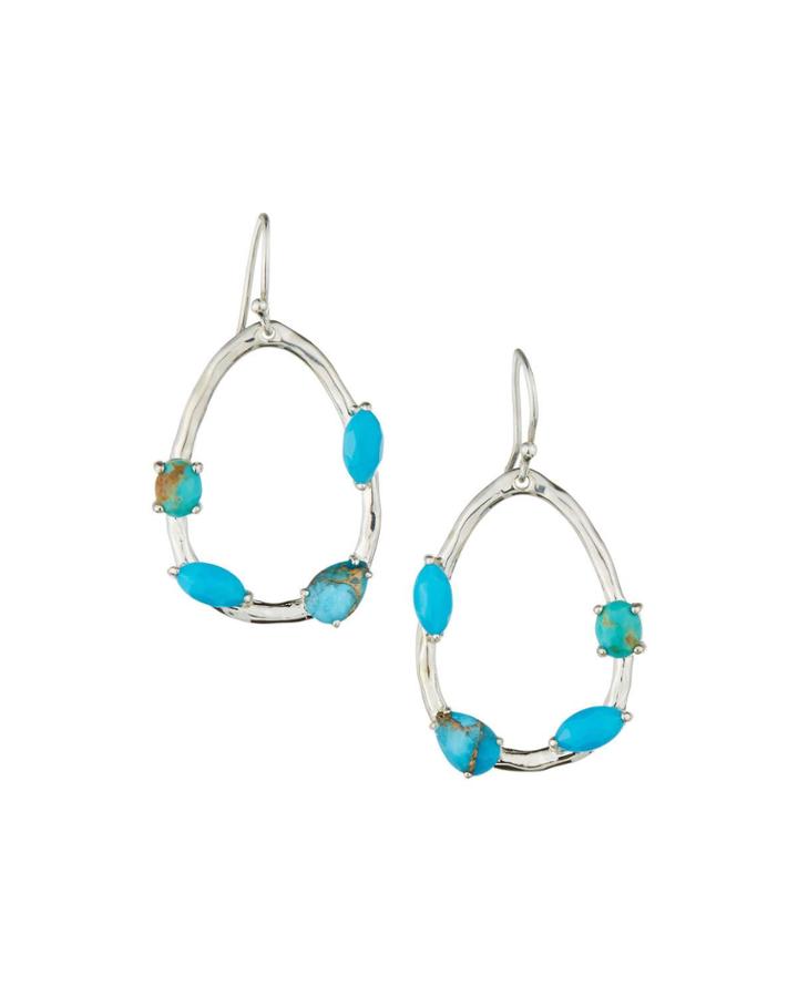 Rock Candy Small Pear Earrings W/ Turquoise