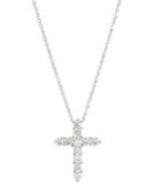 18k Diamond Cross Pendant Necklace,