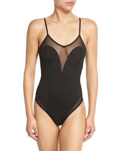 Vanquish Mesh-panel Performance Bodysuit, Black