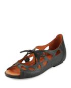 Brynn Snake-embossed Lace-up