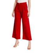 Wide-leg Pleated Jeans