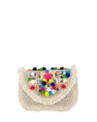 Jaiden Circus By Sam Edelman Pom Pom & Mirror Cotton Weave Clutch Bag