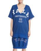 Yale University V-neck Short-sleeve Cotton Terry Top