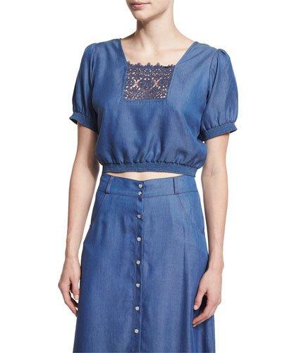 Solstiss Short-sleeve Blouse, Blue